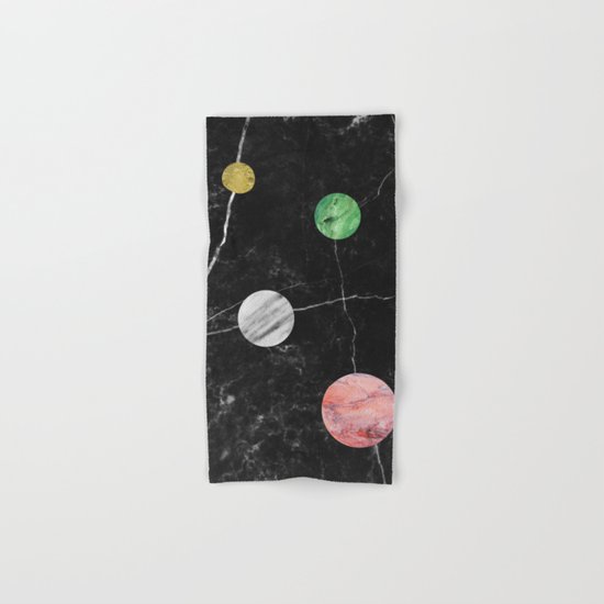 Black Marble with Polka Dots Hand & Bath Towel