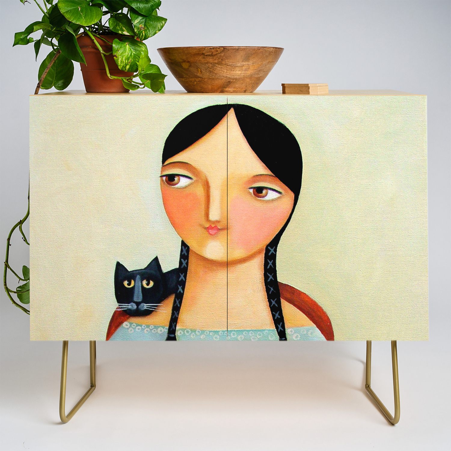 Woman With Three Black Cats Painting By Tascha Credenza By Tascha