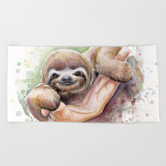 Sloth Beach Towel