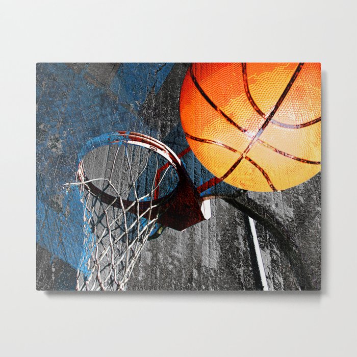 Basketball wall art swoosh 115 - Basketball art print Metal Print
