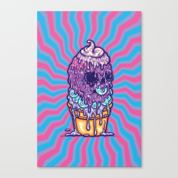 Psychedelic trippy  ice cream Canvas Print