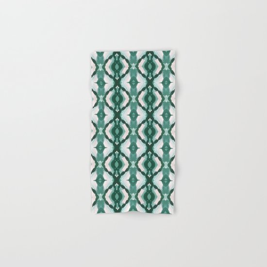 Watercolor Green Tile 1 Hand & Bath Towel
