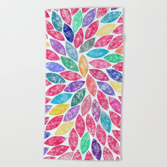 Abstract Colorful leaves II Beach Towel