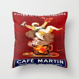 Vintage poster - Café Martin Throw Pillow