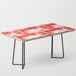 70’s Palm Springs Trees White on Red Coffee Table