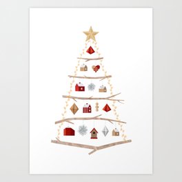 Modern Scandinavian Christmas Tree Art Print
