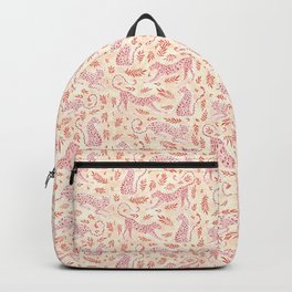 Pink Leopards & Vines Backpack | Resort, Feminine, Pattern, Watercolor, Cheetah, Curated, Safari, Painting, Glamorous, Girlie 