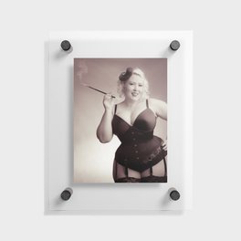 "Of Corset Darling" - The Playful Pinup - Vintage Corset Pinup Photo by Maxwell H. Johnson Floating Acrylic Print