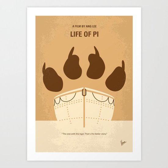 No173 My Life of PI minimal movie poster Art Print