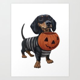 Happy Halloweenie   Art Print