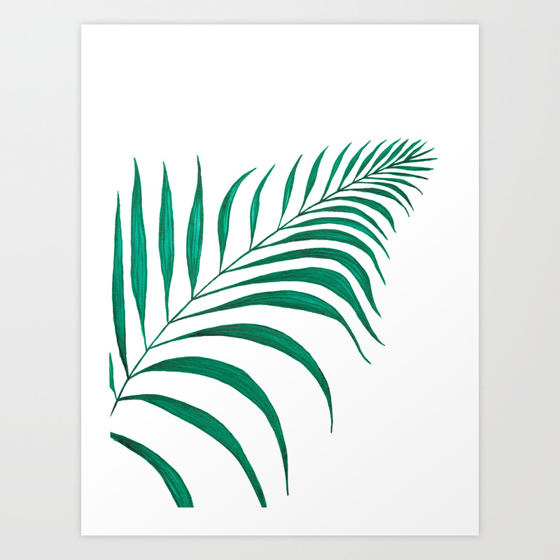 Tropical Palm Leaf 5 Watercolor Painting Art Print By
