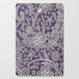 Passion Purple and Silver Paisley Pattern  Cutting Board