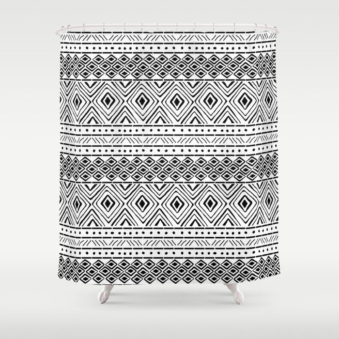 African Mud Cloth Shower Curtain By Thinlinetextiles Society6