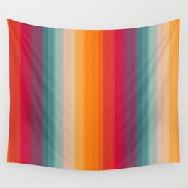Retro Rainbow Striped Pattern Wall Tapestry