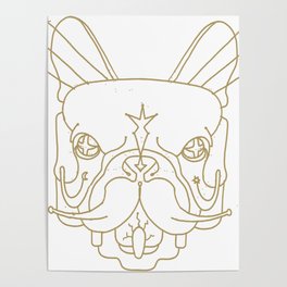Art Deco French Bulldog Dog Head Minimal Geometric design Poster