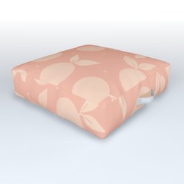 Abstract tangerine pattern - cream and coral Outdoor Floor Cushion