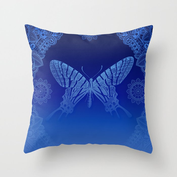 Baby Baby Blue Butterfly Throw Pillow