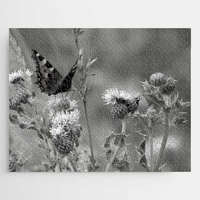 Butterfly on a Thistle in the Scottish Highlands Jigsaw Puzzle