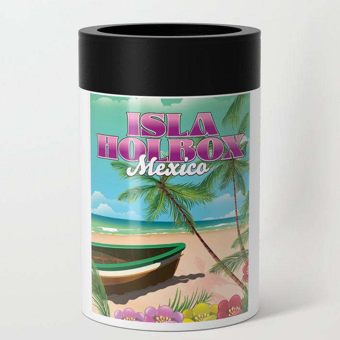Isla Holbox Mexico Travel poster Can Cooler