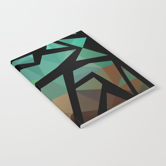 Abstract background of triangles polygon print. Bright dark design colors Notebook
