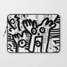 Creatures Graffiti Black and White on French Train Ticket Laptop Sleeve