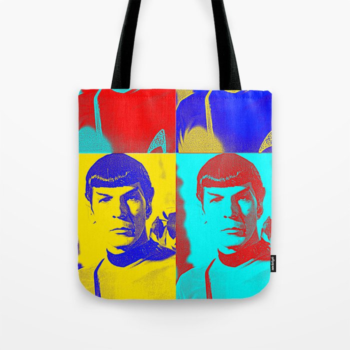 Science Officer Spock Andy Warhol Remix Tote Bag By Invaderdig Science Officer Spock Andy Warhol Remix Tote Bag By Invaderdig