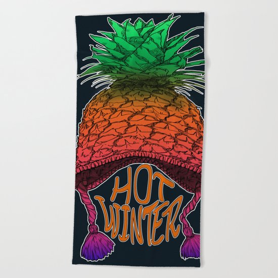 Hot Pineapple Winter Beach Towel