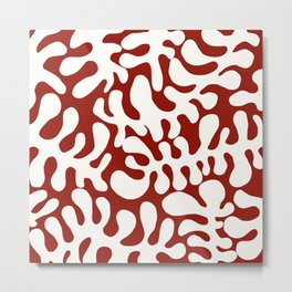 White Matisse cut outs seaweed pattern 9 Metal Print