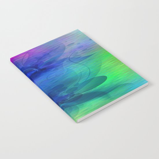 Rainbow Ripples and Ribbons Abstract Notebook