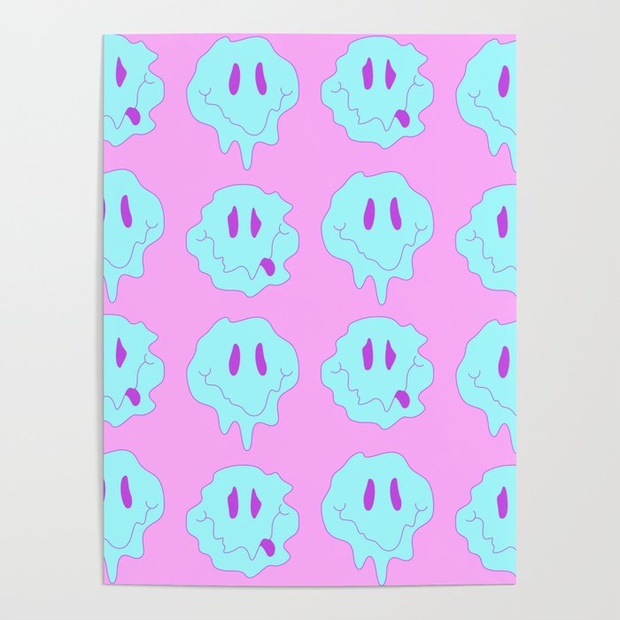 acid smiley faces Poster