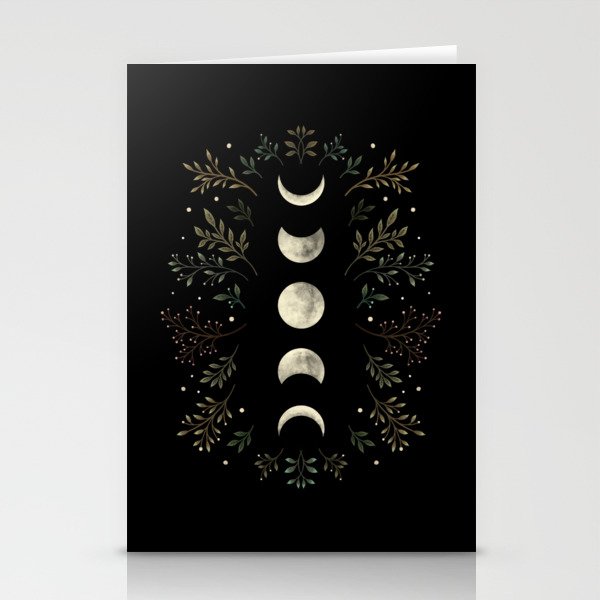 Moonlight Garden - Olive Green Stationery Cards