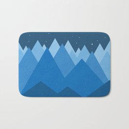 Abstract landscape in blue Bath Mat