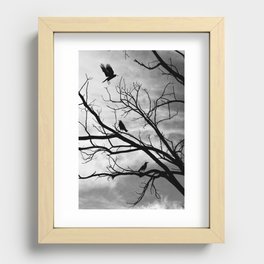 Crows on a Tree Silhouette Recessed Framed Print