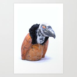Vulture Art Print | Nantes, Modernart, Sculpture, Raku, Vautour, Orange, Rapace, Photo 