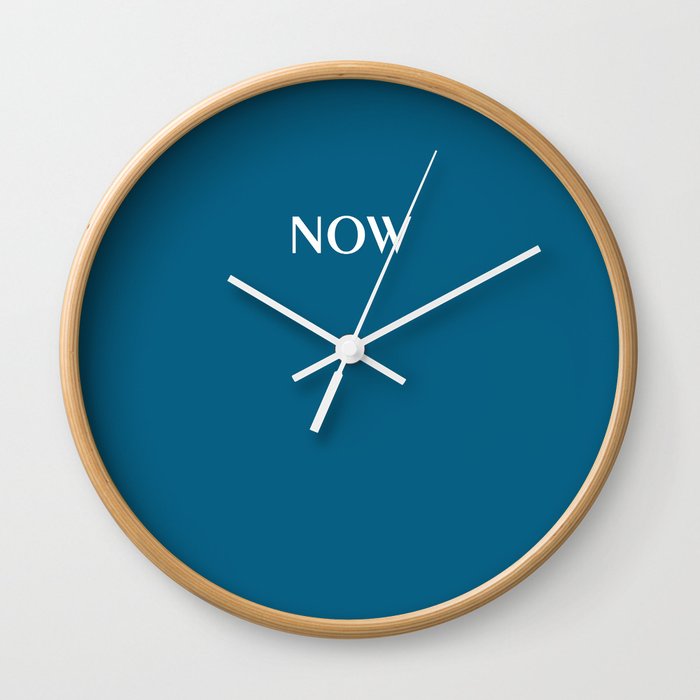 Now SEAPORT Classic Blue solid color  Wall Clock