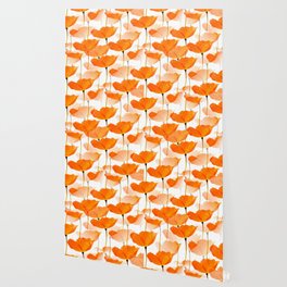 Orange Poppies On A White Background #decor #society6 #buyart Wallpaper