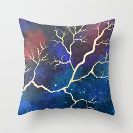 Cosmic Lightning Throw Pillow