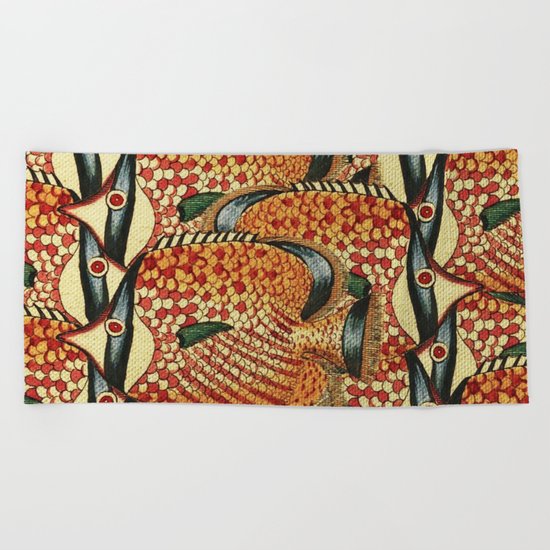 Crowd Fish Beach Towel