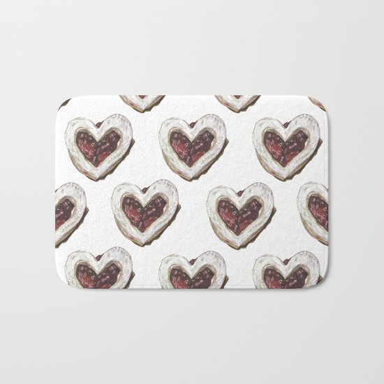 Valentine Heart Cookie Pattern Bath Mat