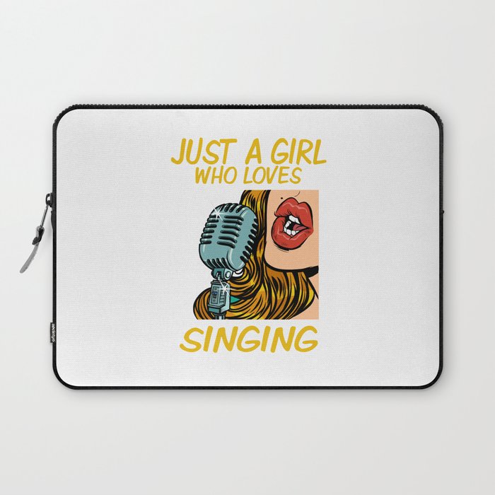 Just a Girl Who Loves Singing (Pop Art) Laptop Sleeve