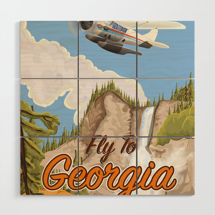 fly to Georgia Wood Wall Art