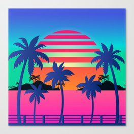 Vaporwave Summer Sunset 80s Canvas Print