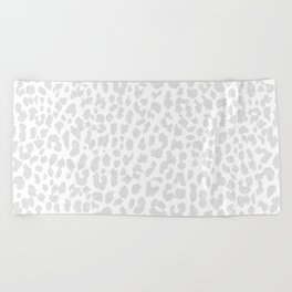 Pale Gray Leopard Beach Towel