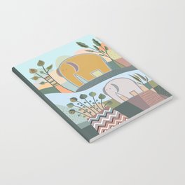 Two Elephants, Trees and a Vase Notebook