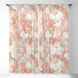 Peonies & Snapdragons Sheer Curtain