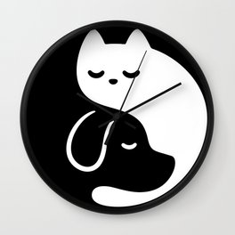 Yin Yang Cat and Dog Wall Clock