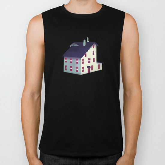 Mountain Castle - Pattern Biker Tank