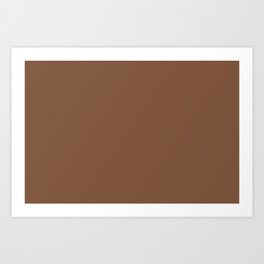 Dark Brown Solid Color Pairs Pantone Mocha Bisque 18-1140 TCX Shades of Brown Hues Art Print