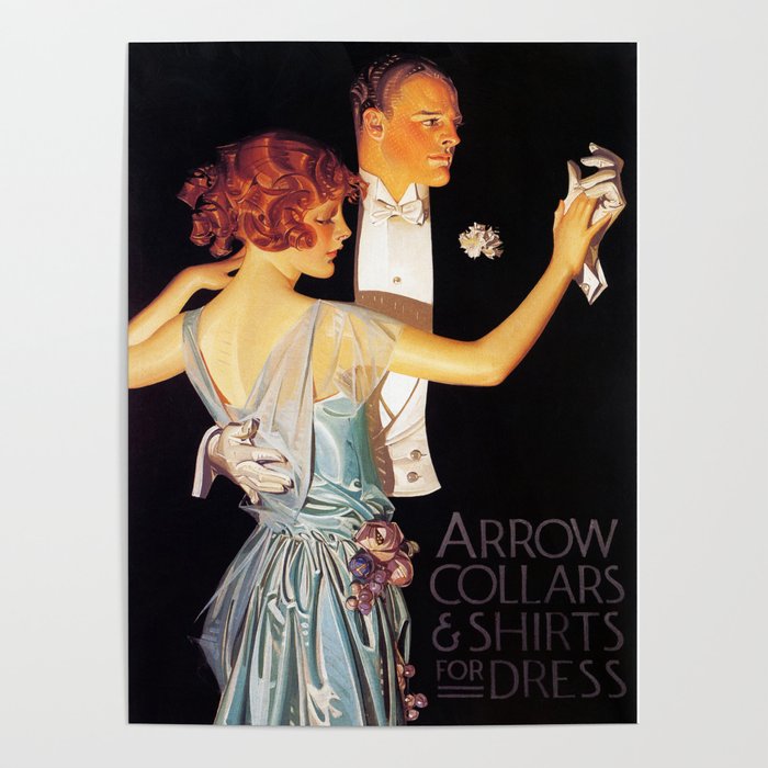  Couple Dancing, Arrow collars and shirts for Dress, 1923 by Joseph Christian Leyendecker Poster