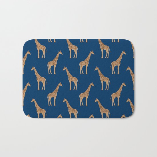 Giraffe african safari basic pattern print animal lover nursery dorm college home decor Bath Mat